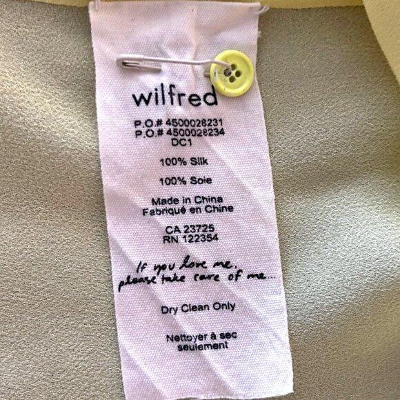 Wilfred Silk Lemon Green Chiffon Slik Blouse Sz Small - Picture 4 of 6